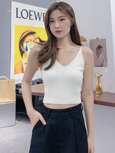 Damen Ärmellose Weste Strick V-Ausschnitt Camisole Tops Crop Tank